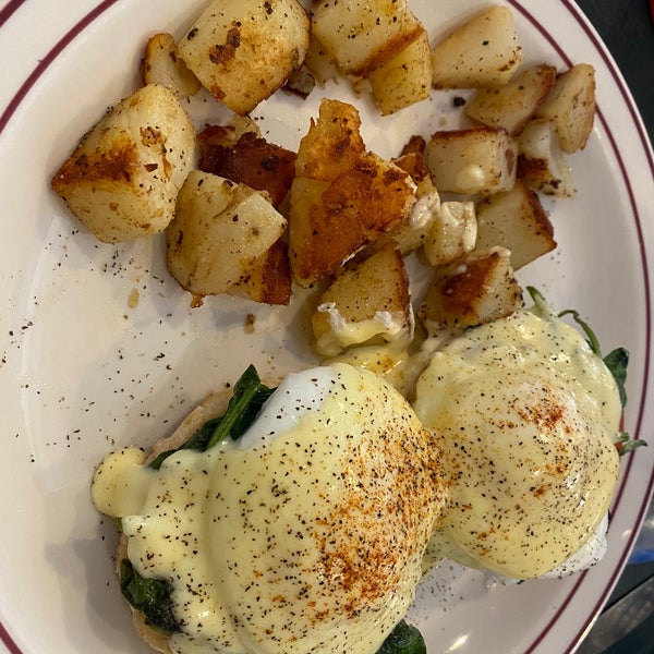 Eggs Benedicts are tasty!  Homemade home fries