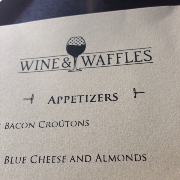 The staff is very knowledgeable, chipper and kind. Yes, you can have a glass of wine with chicken and waffles.