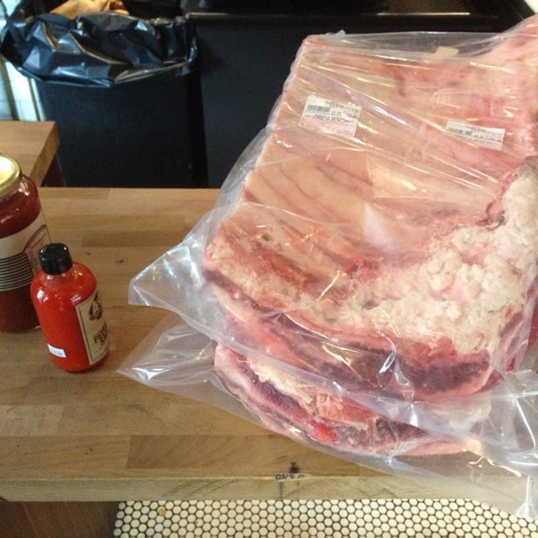 You can get extremely large cuts of meat like this - 40 lbs of beef ribs.
