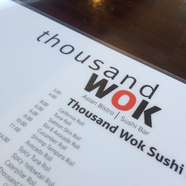Снимок сделан в Thousand Wok Asian Bistro &amp; Sushi Bar пользователем Amy P. 7/5/2014