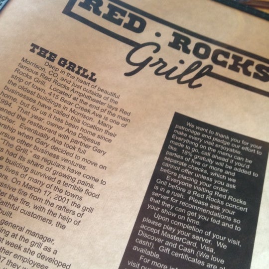 Photo taken at Red Rocks Grill by katy c. on 6/10/2012
