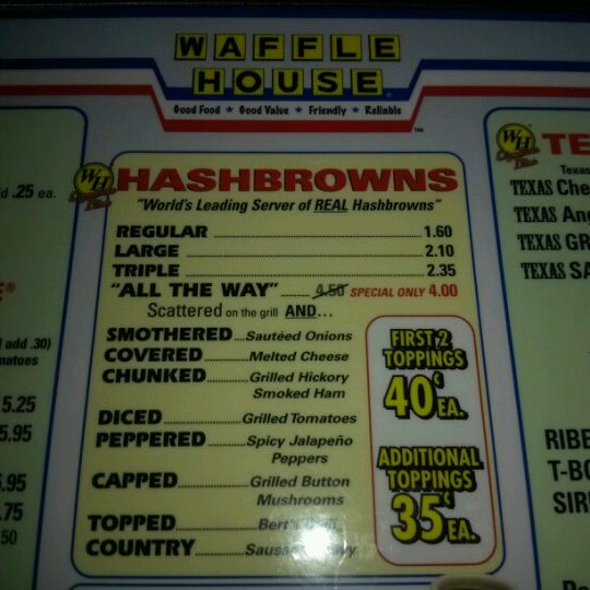 waffle house columbus ga menu