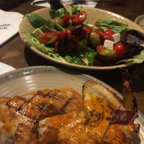 Grilled chicken burger was nice and the Mediterranean salad was perfect I loved it !!