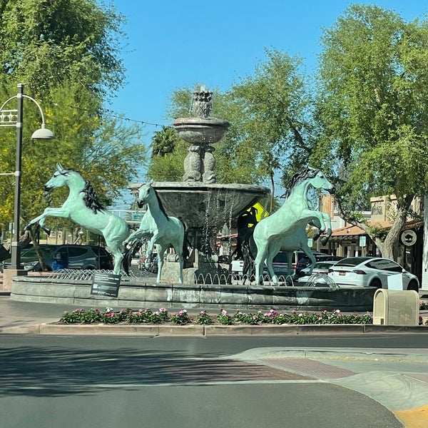 Bronze Horse Fountain by Bob Parks Sculpture Garden in Downtown