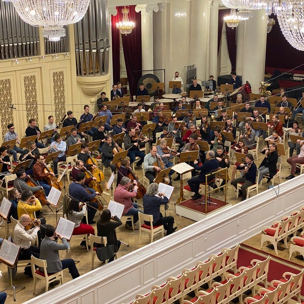 Photo taken at Grand Hall of St Petersburg Philharmonia by Sweet H. on 1/27/2022