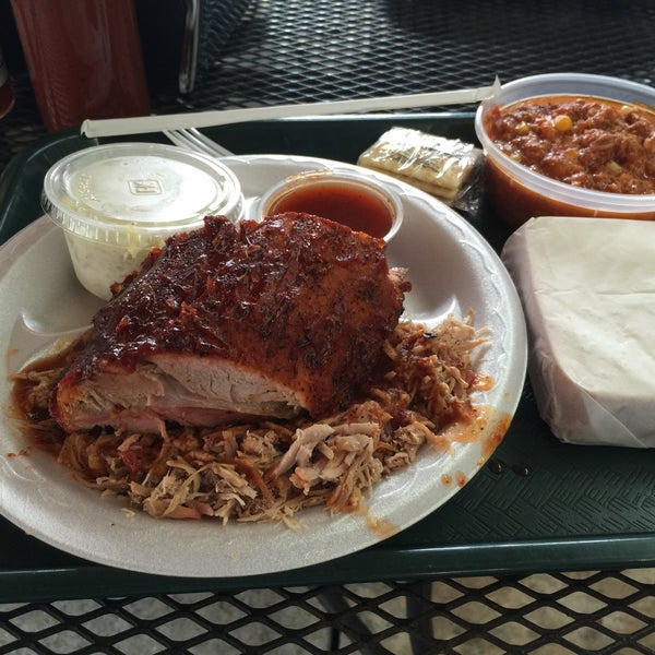 Photo taken at Old Brick Pit Barbecue by Shawn J. on 4/2/2015