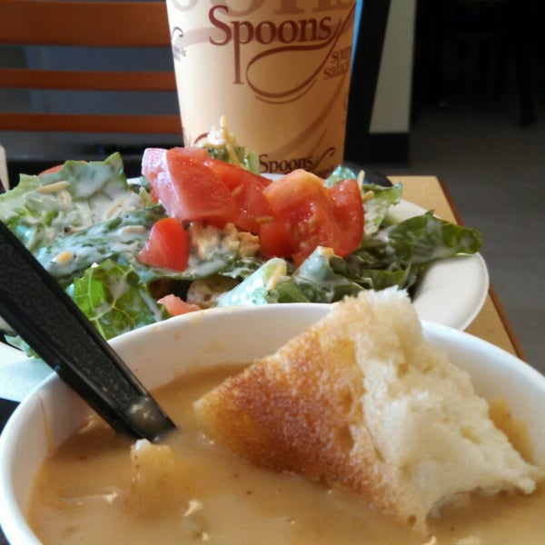 Photo taken at Spoons Soups &amp; Salads by Adam J. on 11/6/2014