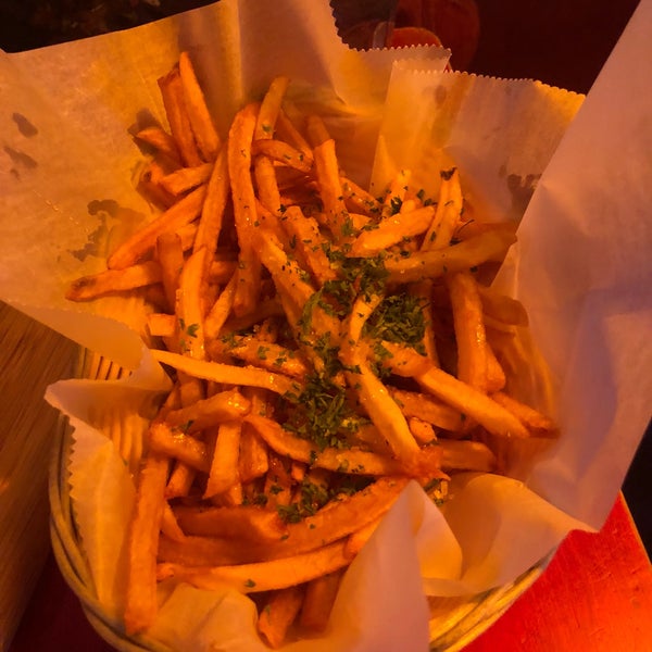 Surf bar fries were awesome, shoestring French fries with honey and sea salt. We ended up eating two batches.