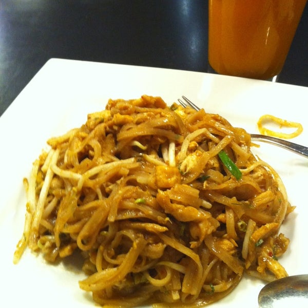 Get the THAI ICED TEA with half ice and the special pad thai with no CILANTRO.