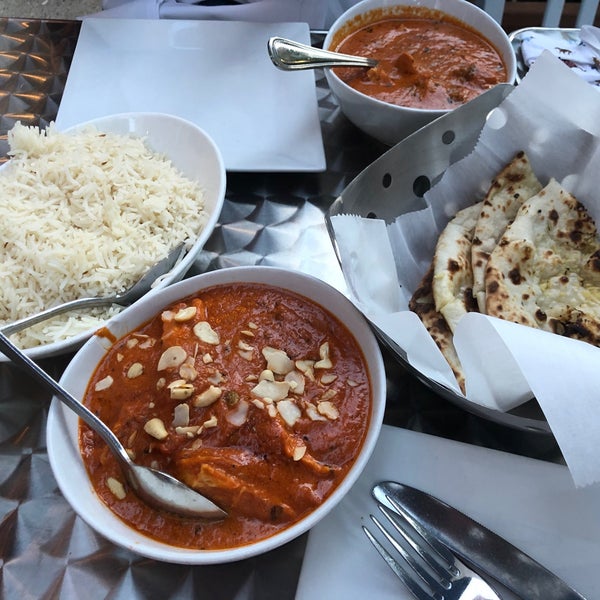Outdoor seating is available bc of COVID-19. Delicious Indian food at good prices and portions! I loved the butter chicken and chicken tikka masala with the garlic naan.