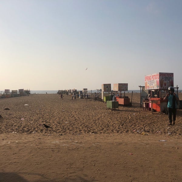 Photo taken at Besant Nagar Beach (Edward Elliot&#39;s Beach) by Rohith C. on 5/20/2019