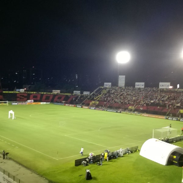 Photo taken at Estádio Adelmar da Costa Carvalho (Ilha do Retiro) by Christiane C. on 6/26/2016