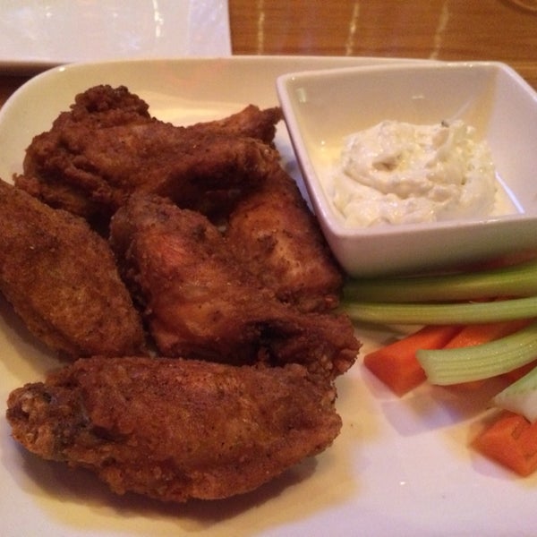 Wow, the wings here are enormous and delicious — with chunky bleu cheese!
