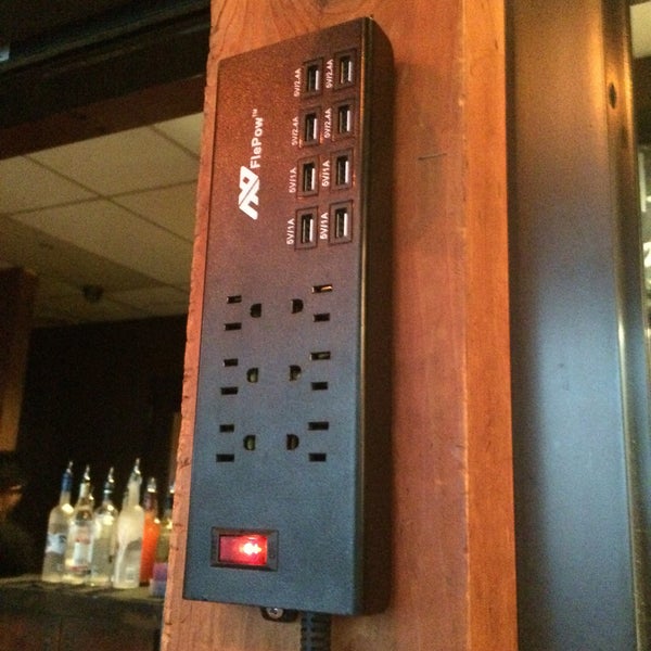 Need to charge your phone? They have a outlet + USB power strip at the bar. Brilliant!