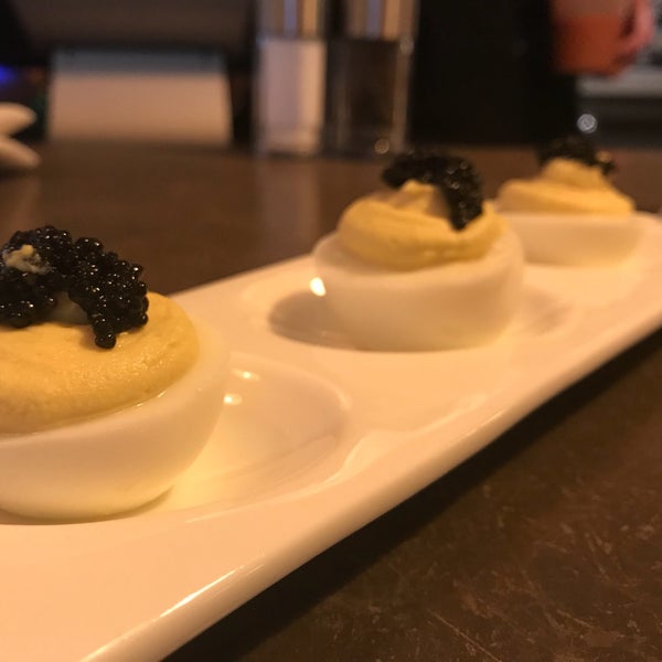 Try the Deviled Eggs topped with caviar…a real treat!