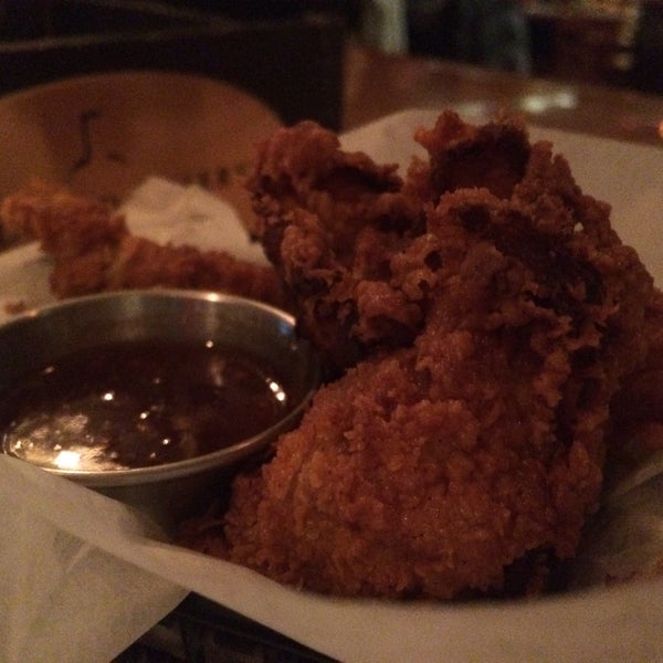 Try the buttermilk fried chicken skins — with spicy maple sriracha dip!