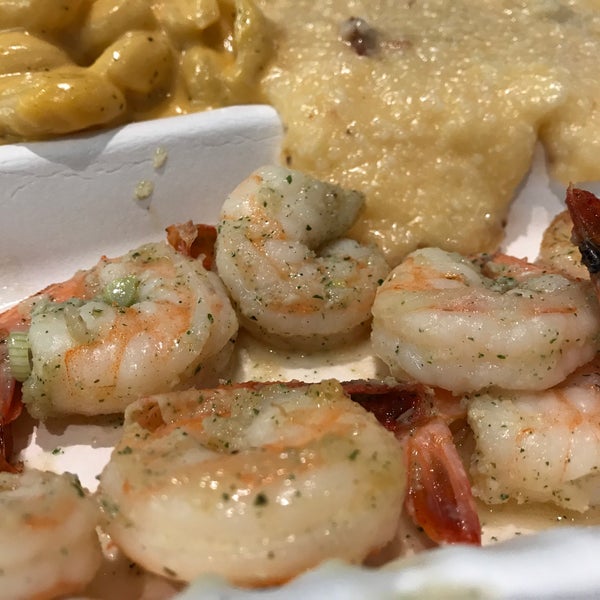 Garlic shrimp here is delicious — get it with the grits
