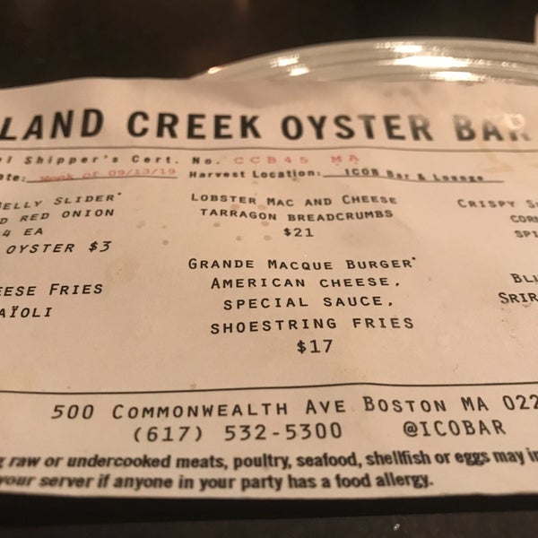 Foto diambil di Island Creek Oyster Bar oleh Eric A. pada 10/17/2019