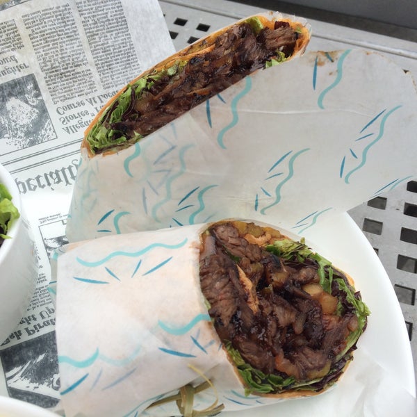 The Peco's Wrap with churrasco is delicious! But be careful, it can be messy…