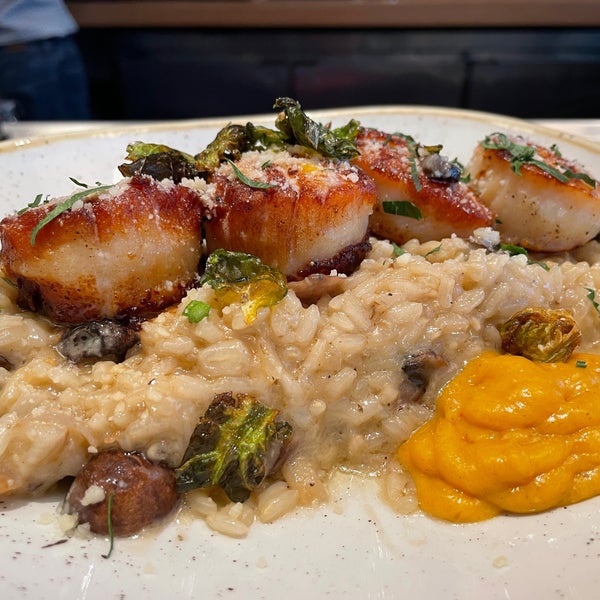 The scallops here are excellent, especially the mushroom risotto