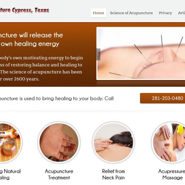 Also see AcupuntureCypressTX.com  acupuncture is a great alternative for using natural healing methods. No drugs or medicines.
