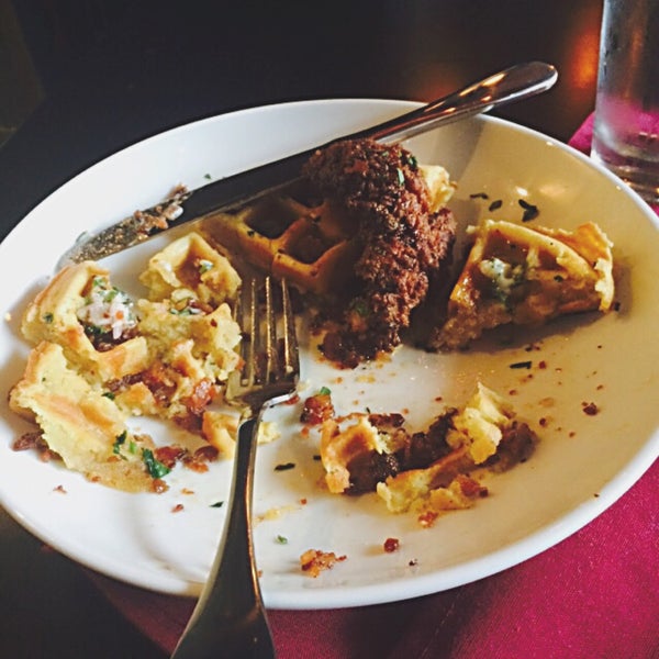 As expected read up on reviews the #chicken and #waffles delicious! perfect meal for #brunch;)