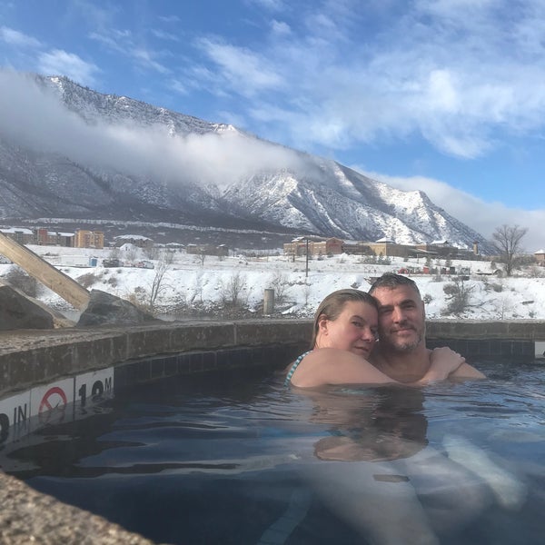 Photo taken at Iron Mountain Hot Springs by Tres D. on 1/7/2018