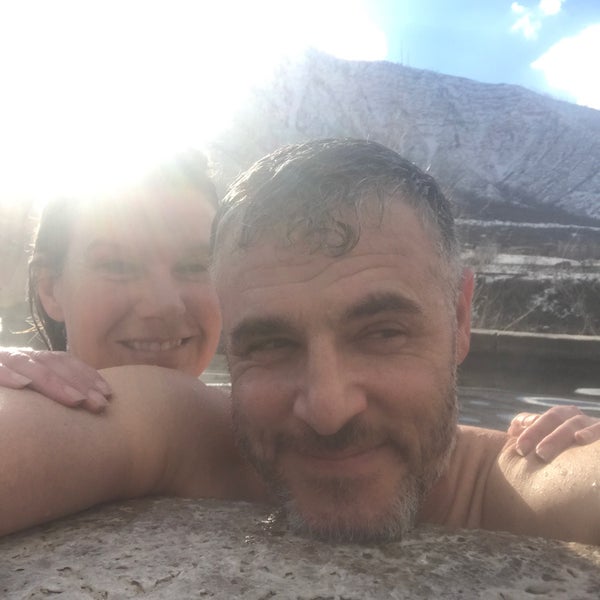 Photo taken at Iron Mountain Hot Springs by Tres D. on 12/9/2018