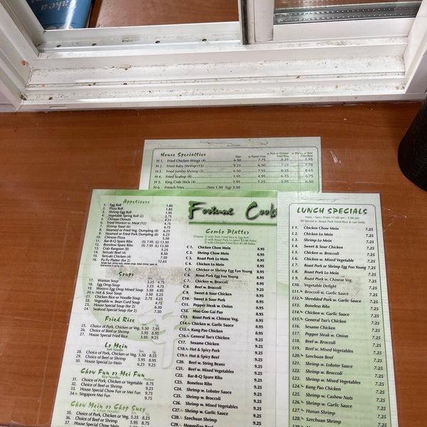 Fortune cookie menu outlet