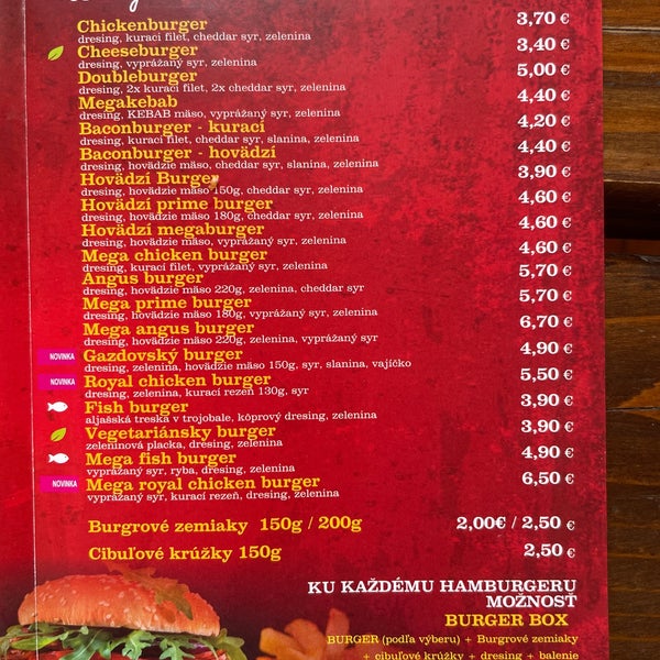 Kebab Rani Rakovnik Menu Royal Kebab - Branč, Nitriansky kraj