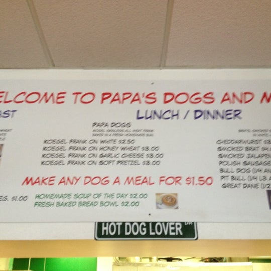 Photo taken at Papa&#39;s Dogs And More by Ian F. on 9/27/2012