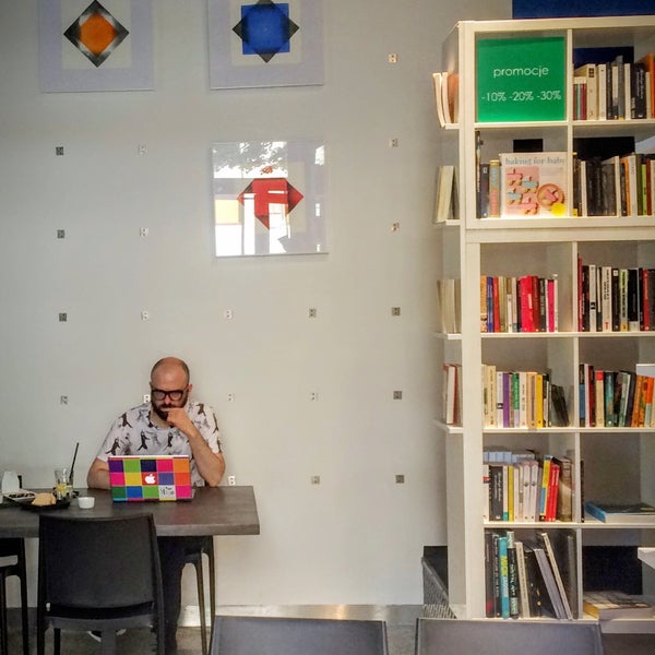 Photo taken at MiTo art café books by Wojtek J. on 5/23/2016