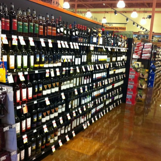 Very long wine aisle in this store - lots of choices. The free Hello Vino app will help.