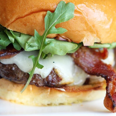 When you want The Burger, you go to Golden State on Fairfax. Harris Ranch beef, Fiscalini Farms cheddar, glazed applewood smoke bacon, arugula, aioli and ketchup cooked to your preference.