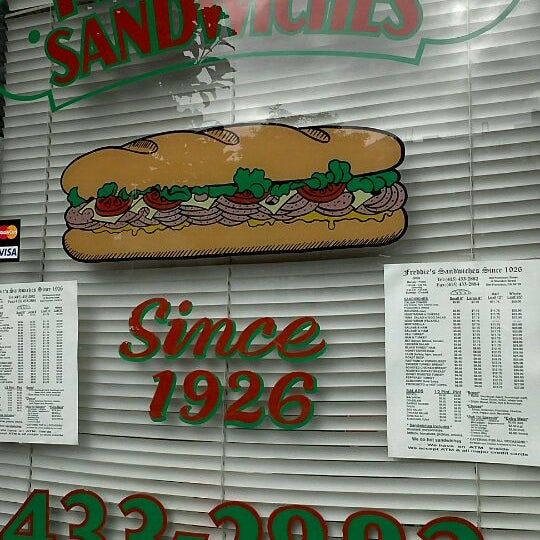 Photo taken at Freddie&#39;s Sandwiches by Paris D. on 11/18/2011