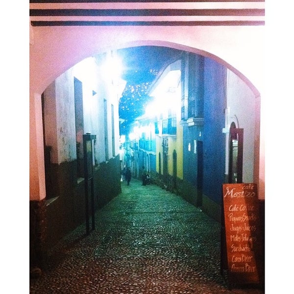 Photo taken at Calle Jaén by Viviana T. on 3/22/2014