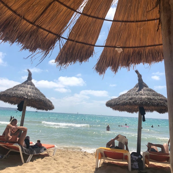 Photo taken at El Chiringuito Beach by İsmail S. on 8/9/2019