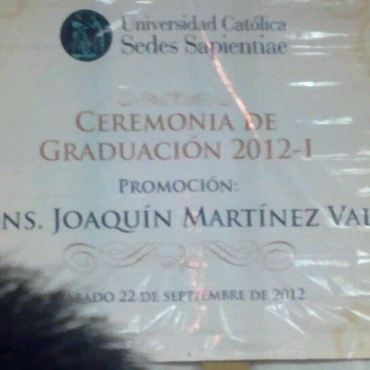9/23/2012 tarihinde Ana Vanessa M.ziyaretçi tarafından Universidad Católica Sedes Sapientiae - UCSS'de çekilen fotoğraf