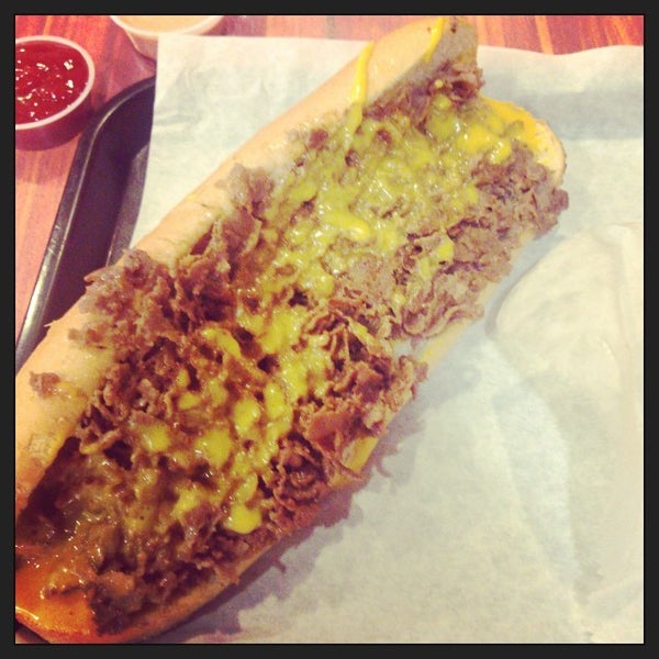 Photo taken at ForeFathers Gourmet Cheesesteaks &amp; Fries by Adam J. on 10/12/2013