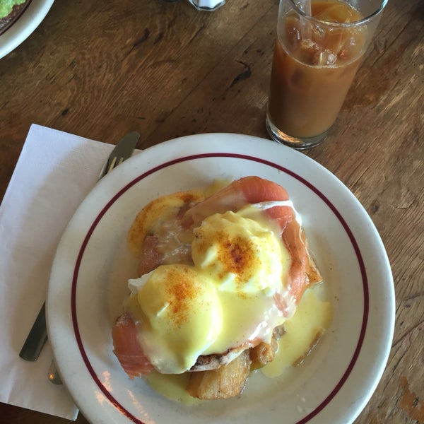 Norwegian eggs and iced coffee make for a great brunch