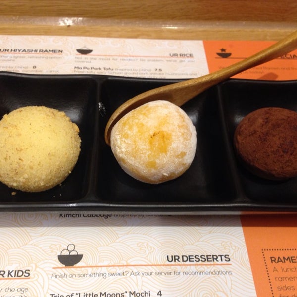 Trio of "Little Moons" Mochi are great! There is a choice of 6 flavours. I picked strawberry cheesecake, mango and chilli ice cream and chocolate ganache. Good in that order! My fave was strawberry.