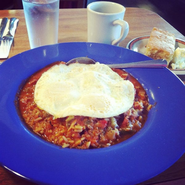If you can handle spicy, it is a no-brainer: the jambalaya with eggs (and cornbread) is your answer.