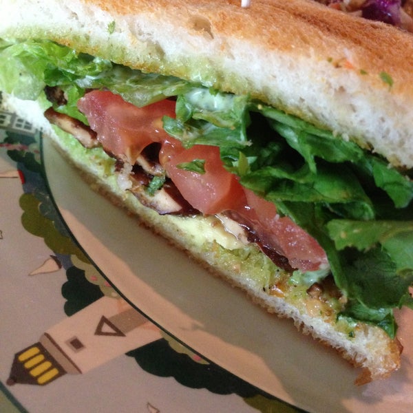 FLT w/ Avocado: the savory tofu with fresh tomatoes and lettuce complimented with the smooth avocado. Awesome sandwich