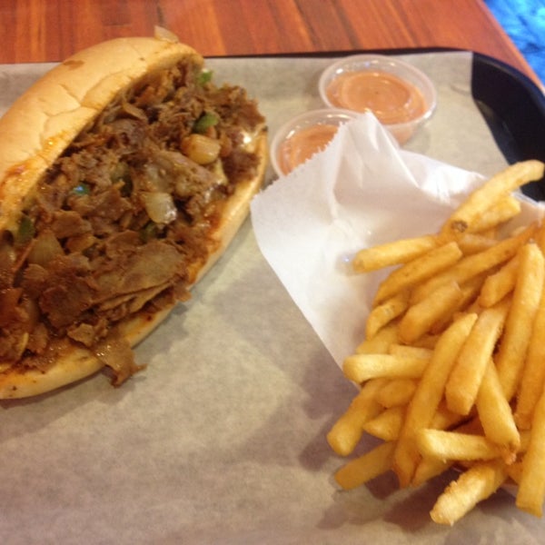 Photo taken at ForeFathers Gourmet Cheesesteaks &amp; Fries by Jonathan N. on 3/19/2014