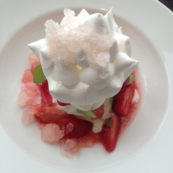 Fabulous views - get a table by the window. Food's good - strawberry and rhubarb pavlova gets my vote