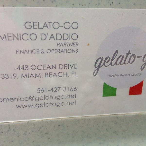 รูปภาพถ่ายที่ Gelato-go South Beach โดย William L. เมื่อ 3/17/2013