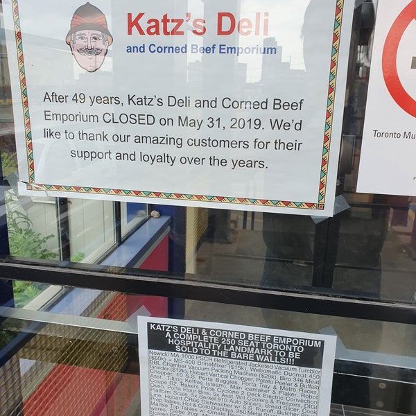 Katz's Deli & Corned Beef Emporium (Now Closed) 3300 Dufferin St.