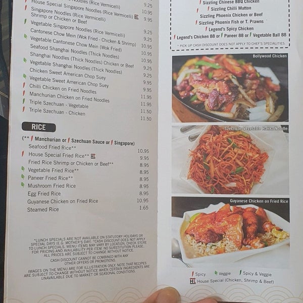 Hakka legend menu deals