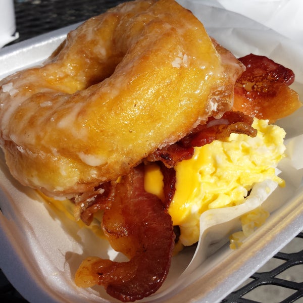 A Bacon, Egg and Cheese between two donuts. No words exist.