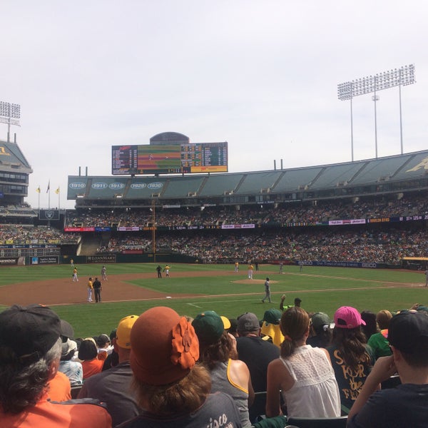 Photo taken at Oakland-Alameda County Coliseum by Jennifer W. on 9/27/2015